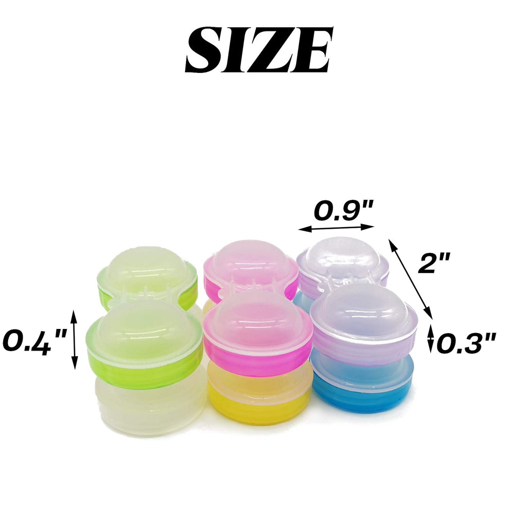 Assorted colors of RONYOUNG contact lens cases ready for travel and daily use