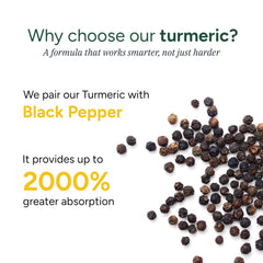 Close-up of label highlighting 95% Curcumin and Black Pepper