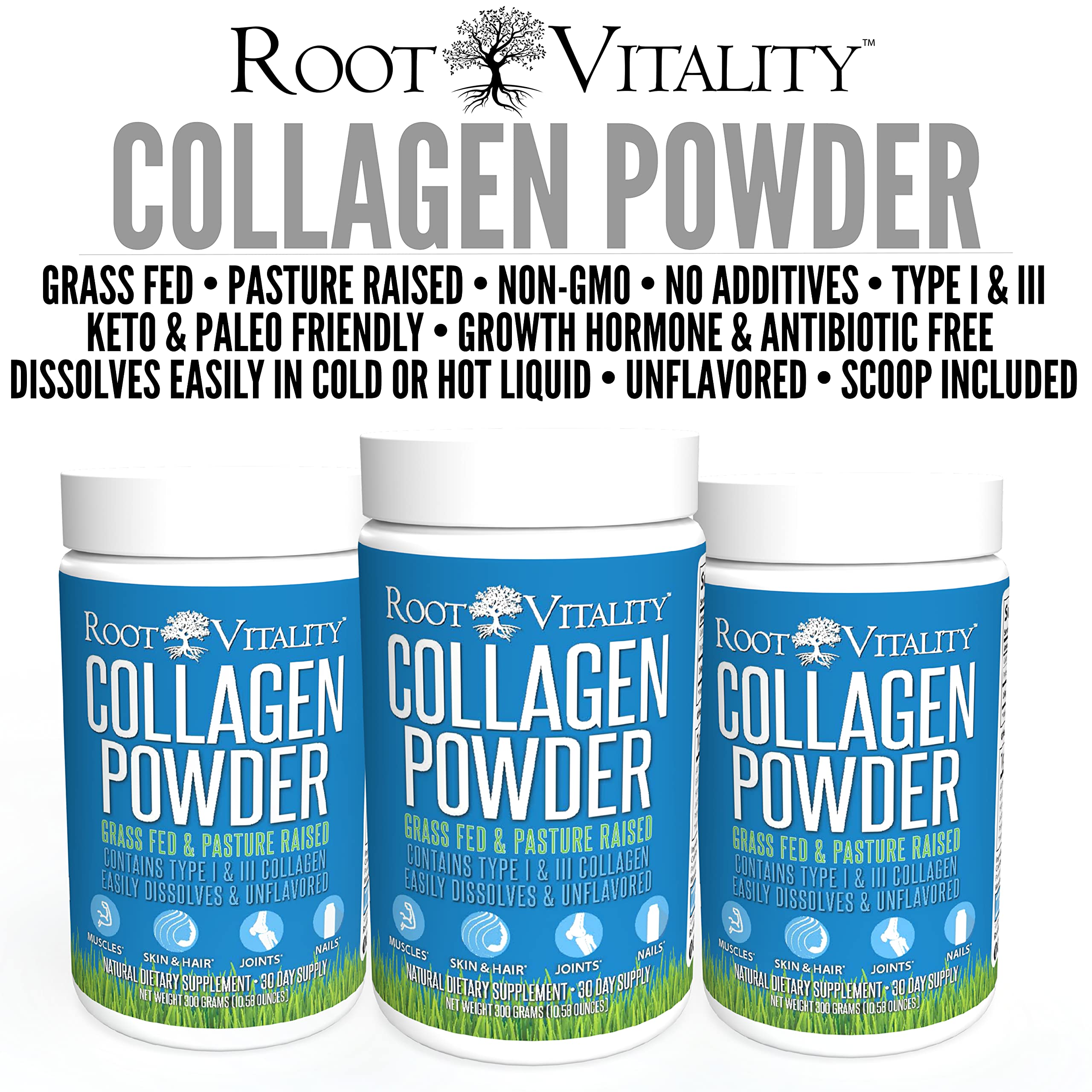 Collagen peptides dissolving in water