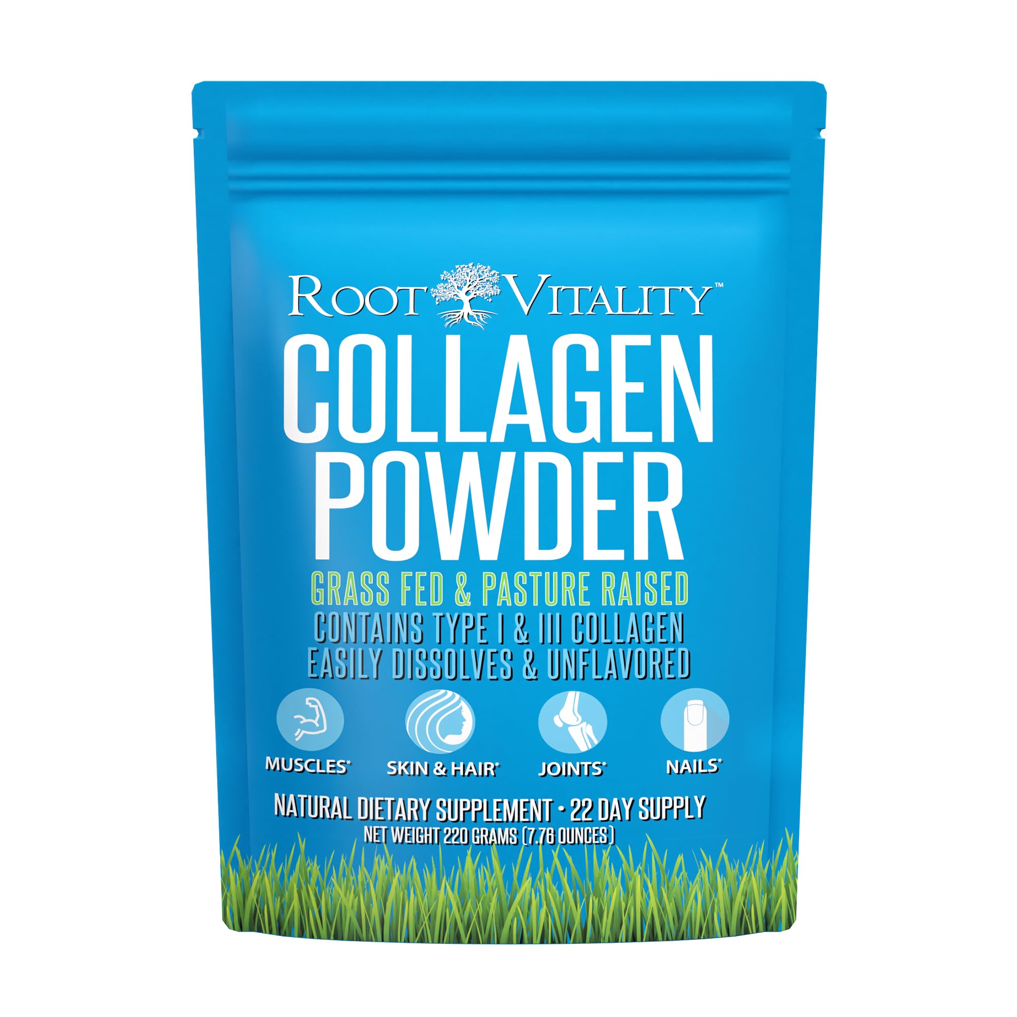 Root Vitality Collagen Peptides Powder tub – front view