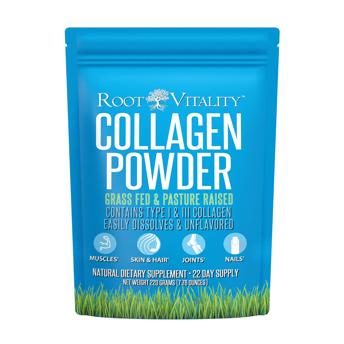 Root Vitality Collagen Peptides Powder tub – front view