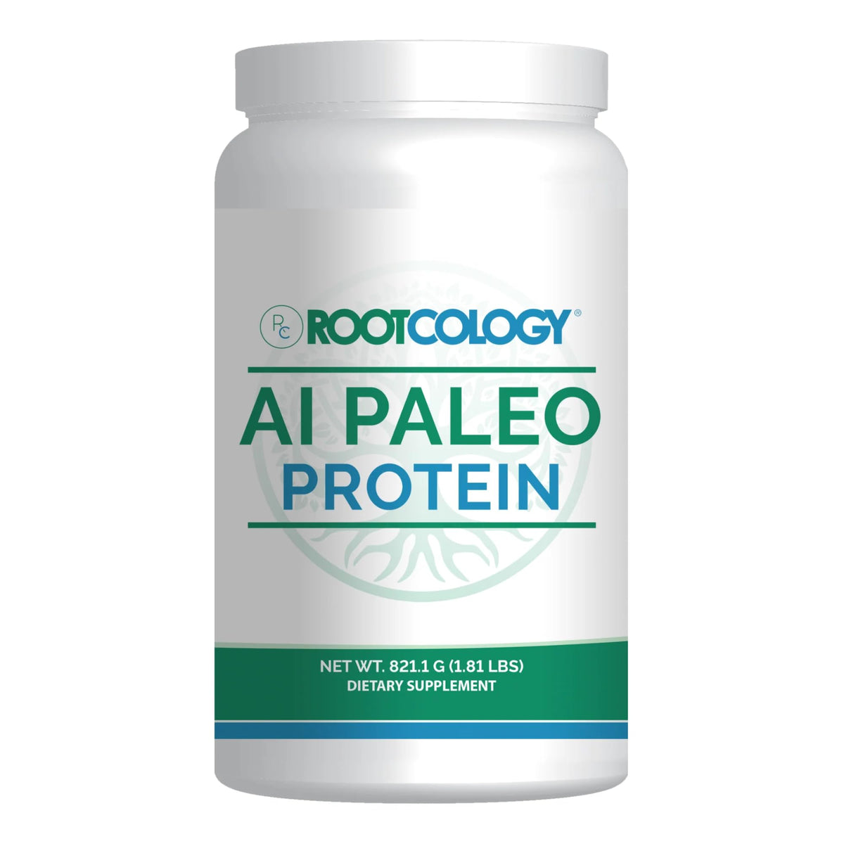 Rootcology AI Paleo Protein unflavored beef protein powder package