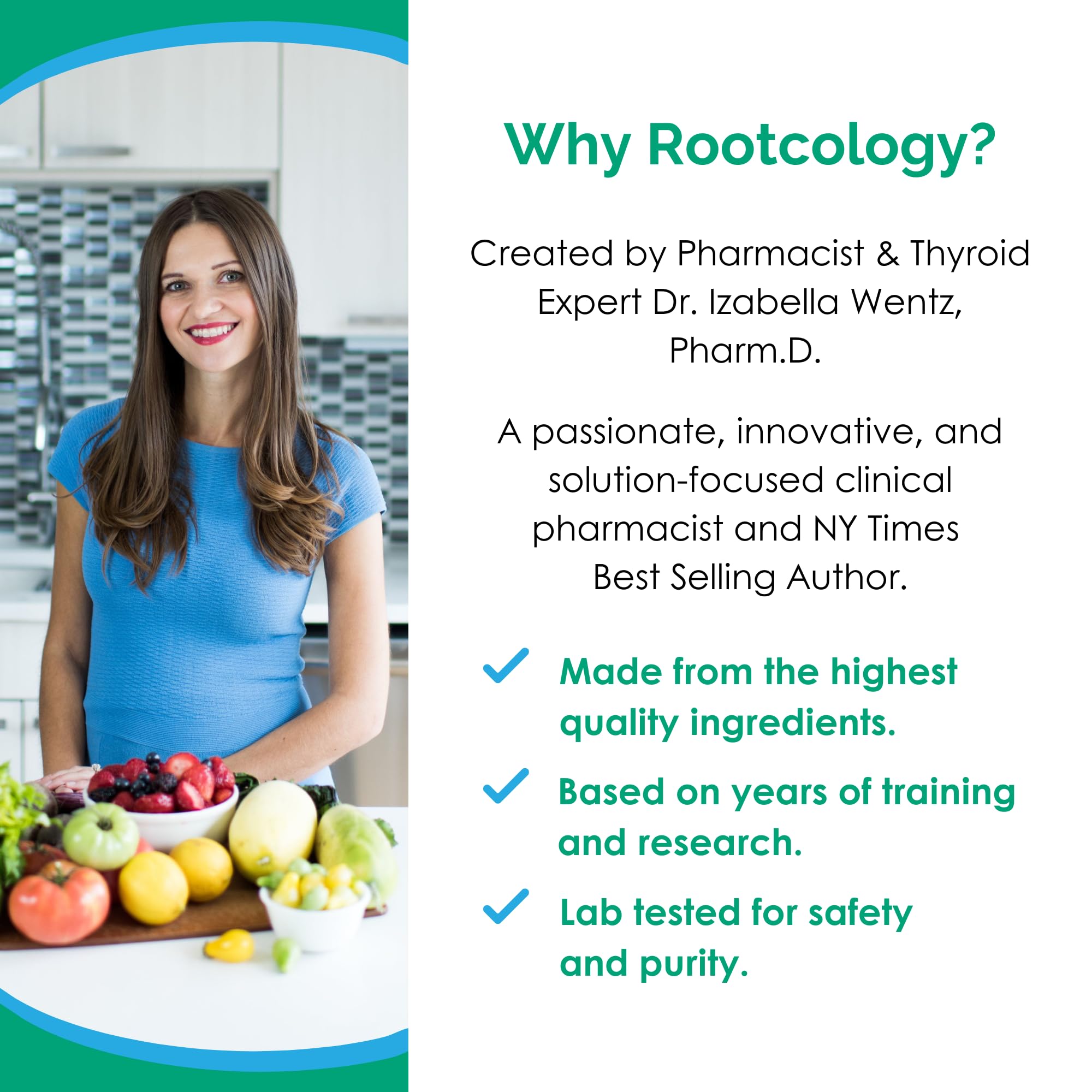 Rootcology capsule in palm showing scale and convenient daily dose
