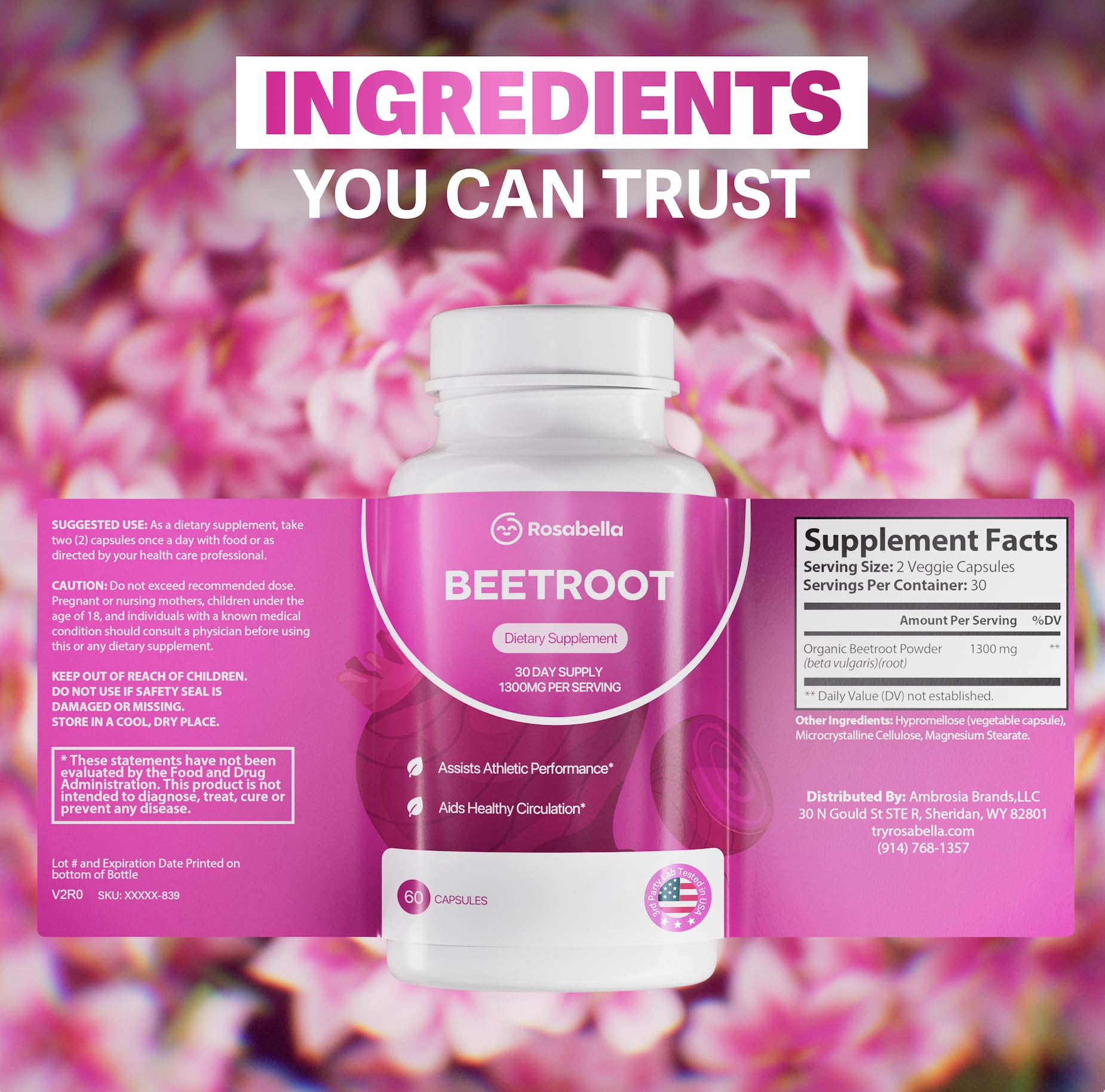 Beet root capsules supporting healthy circulation and vitality