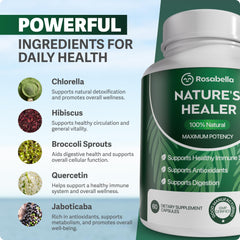 Assorted organic plant-based ingredients used in Rosabella