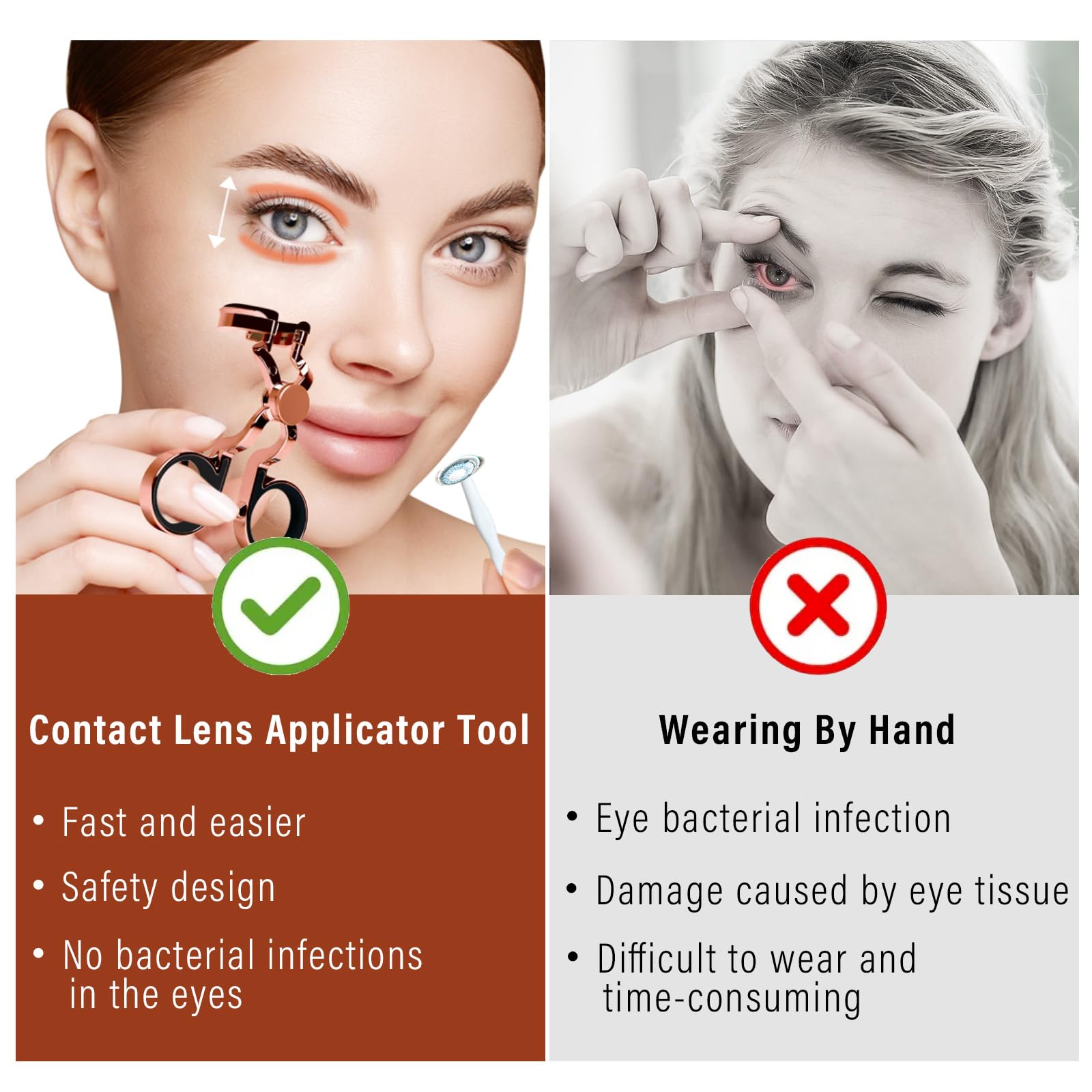 Packaging box for rose gold lens applicator