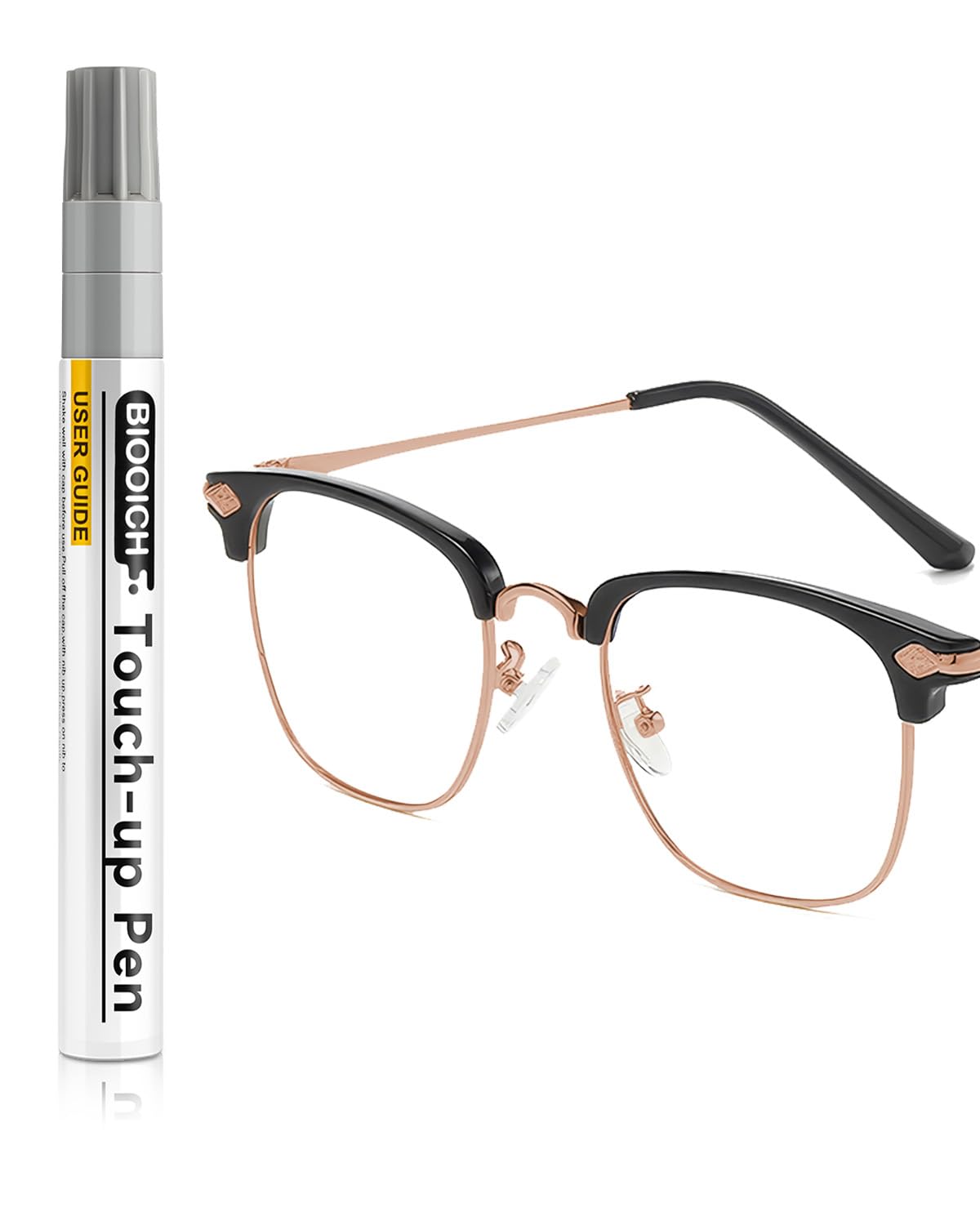 Rose gold eyeglass frame touch up paint pen product shot