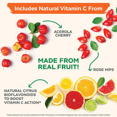 Rosehip and Acerola Cherry bioflavonoids blend in Vitamin C formula