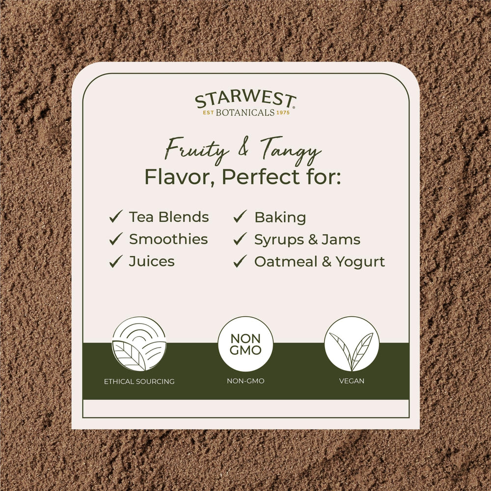 Kosher and Non-GMO certification visuals on rosehips powder