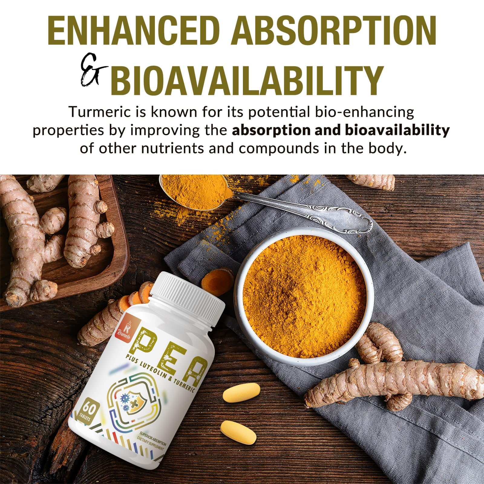 Labeling of Rosmolo ingredients: PEA, Luteolin, Turmeric