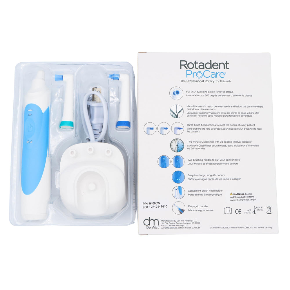 Rechargeable battery-powered operation for ROTADENT PROCARE