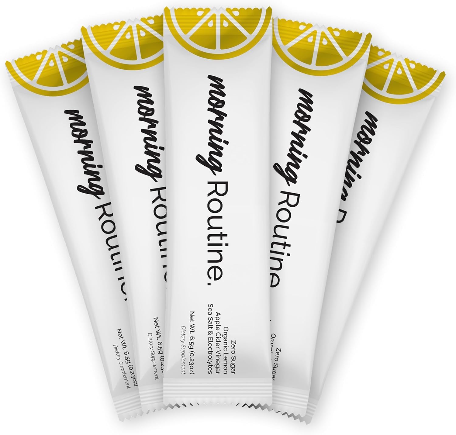Morning Routine electrolyte packets with ACV, lemon, and sea salt