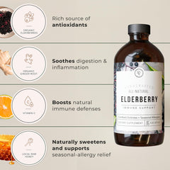 Box packaging for Rowe Casa Organic Elderberry Syrup
