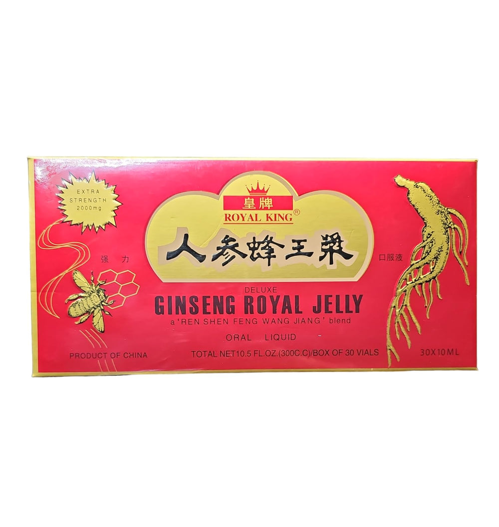Front view of Royal King Deluxe Ginseng Royal Jelly Oral Liquid bottle
