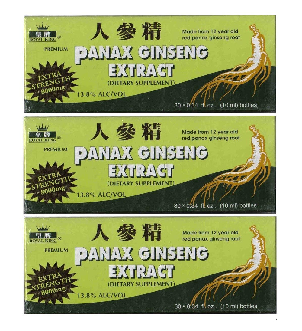 Royal King Panax Ginseng Extract with Alcohol 8000 mg bottle with 3 boxes