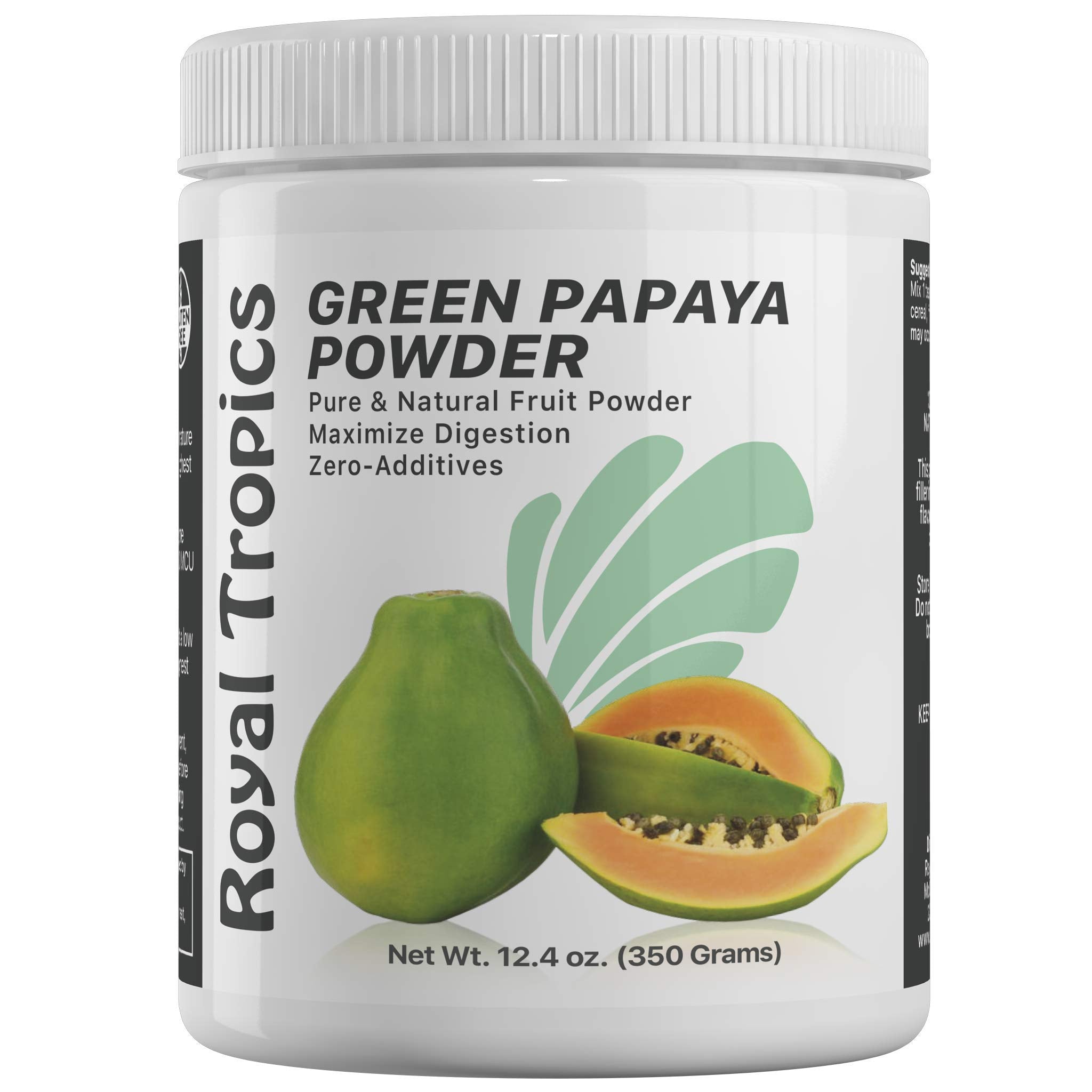 Bottle of Royal Tropics Green Papaya Powder with label