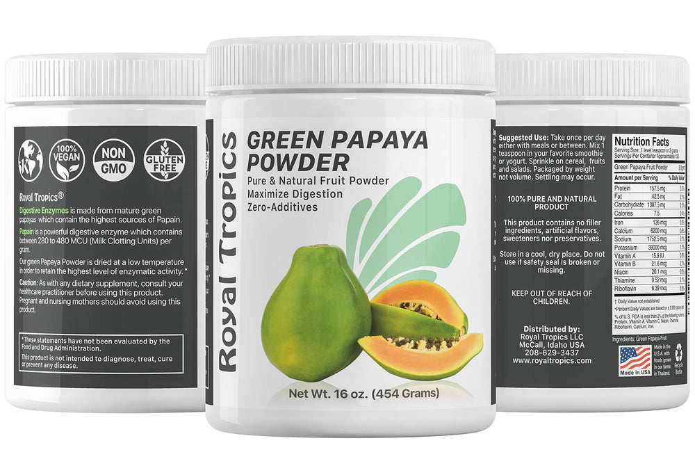Close-up texture of Royal Tropics Green Papaya Powder