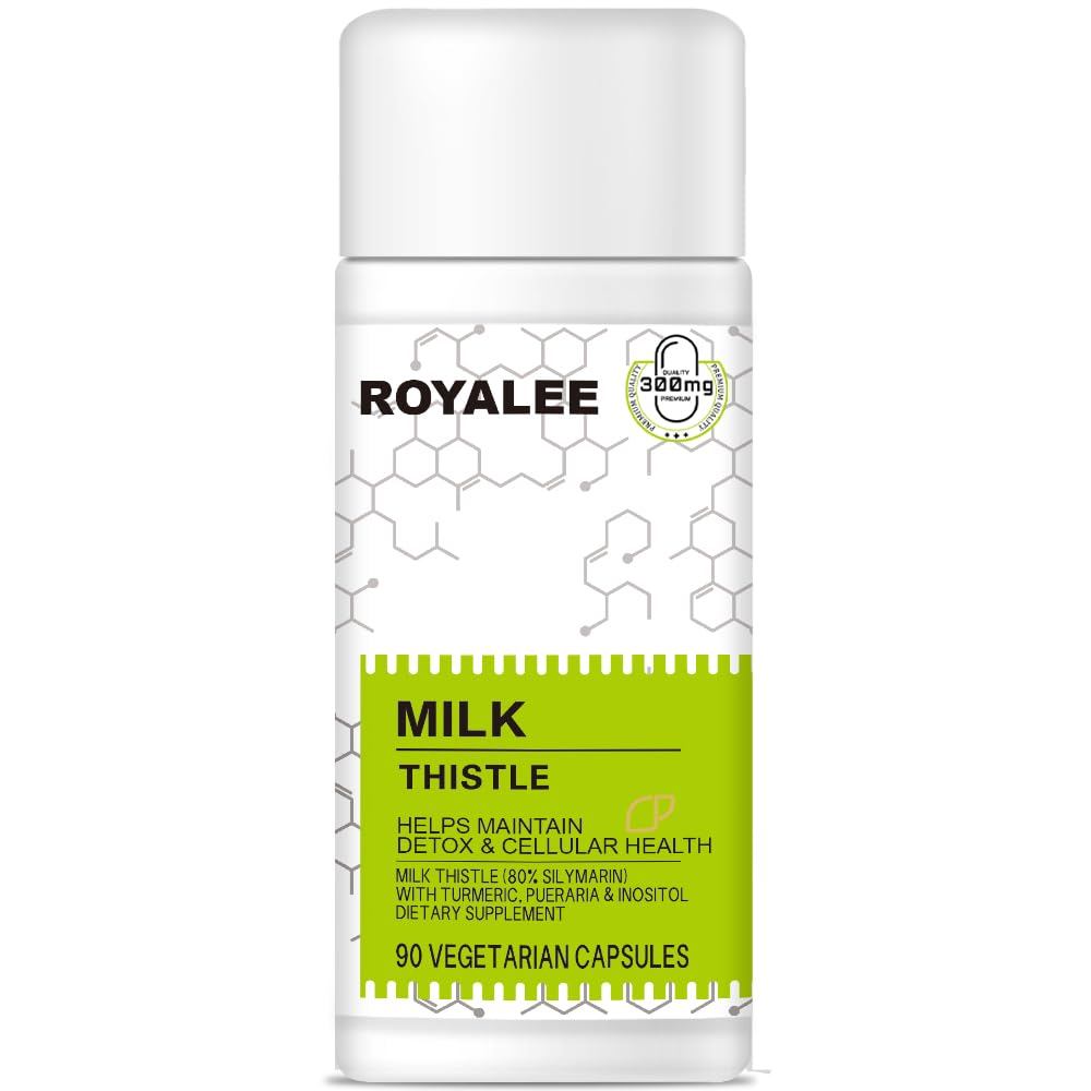 Royalee Milk Thistle 300mg bottle labeled Silymarin