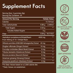Gummies with herbal ingredients including ashwagandha and ginger
