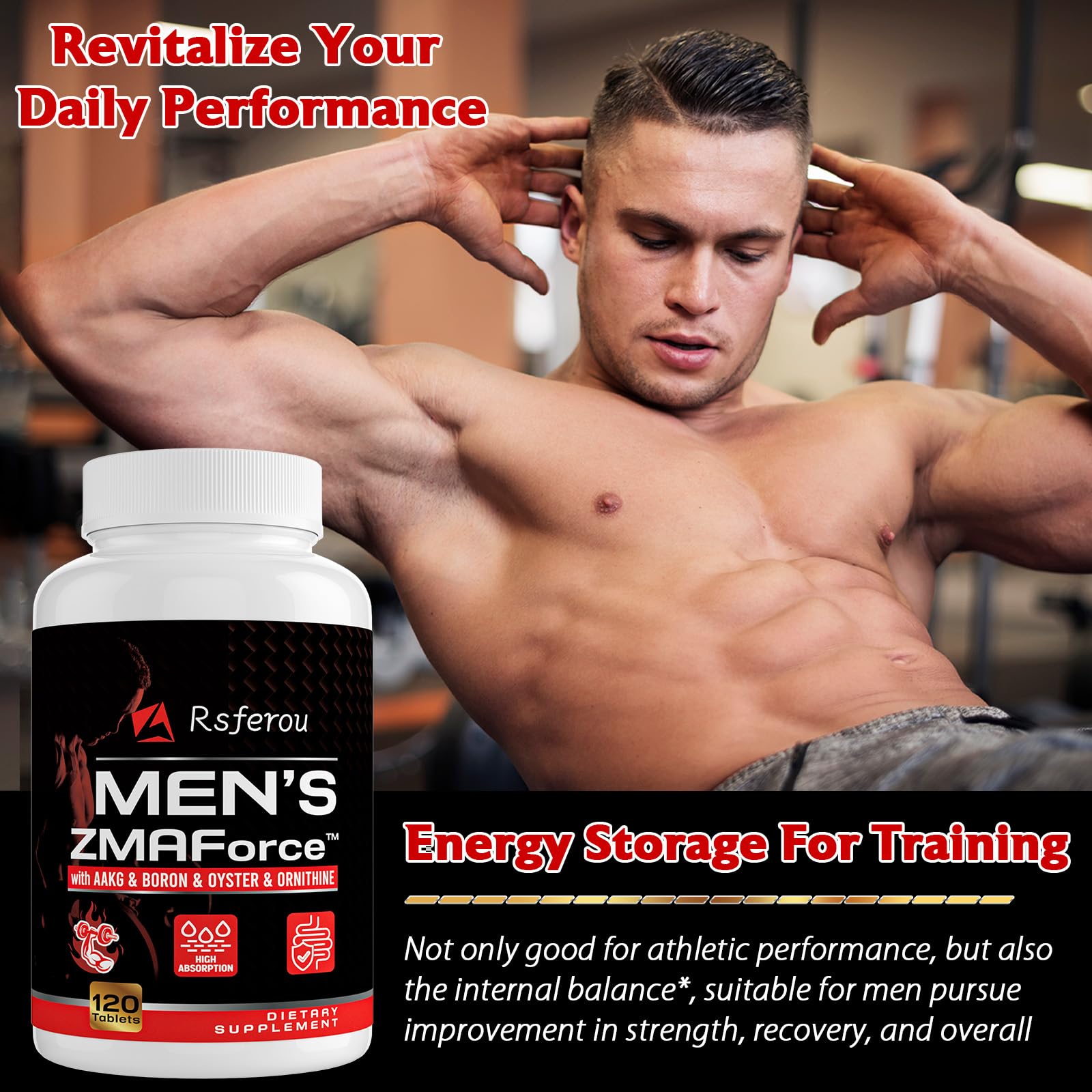 Rsferou ZMAFORCE lifestyle shot featuring an active man after a workout