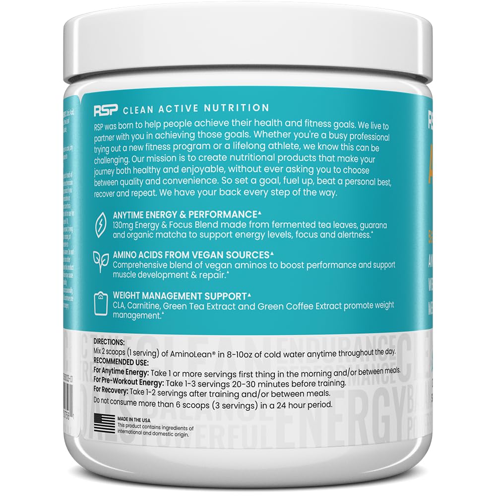 Packaging of RSP AminoLean Pineapple Coconut container