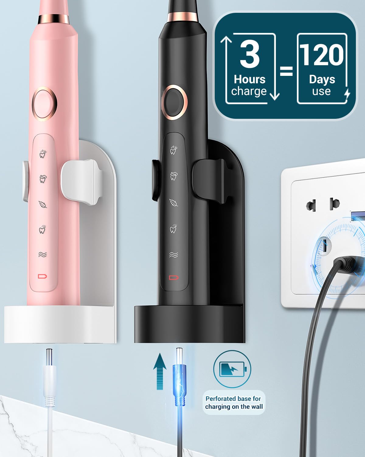 5 brushing modes: Clean, White, Sensitive, Gum Care, Massage