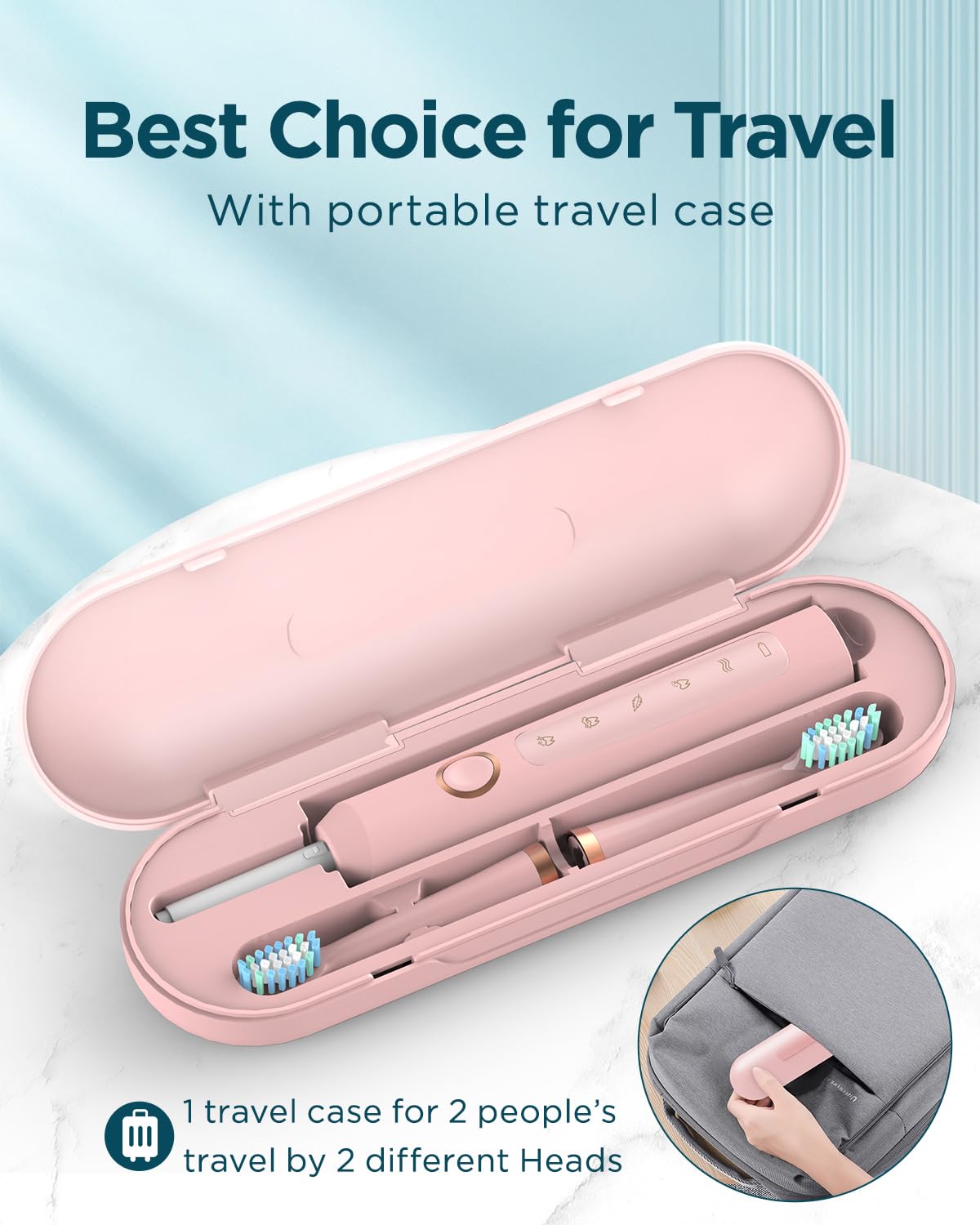 Rtauys M5 Pink toothbrush suitable for adults and kids 12+