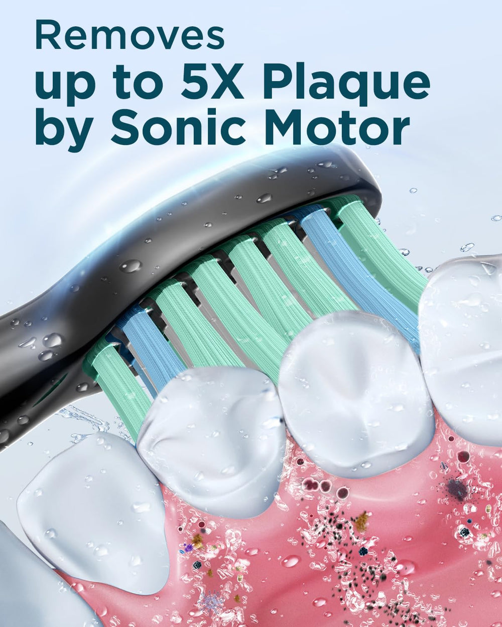 Rtauys M5 Sonic Electric Toothbrush back view in black