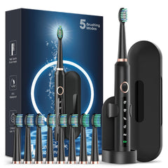 Rtauys M5 Sonic Electric Toothbrush front view in black