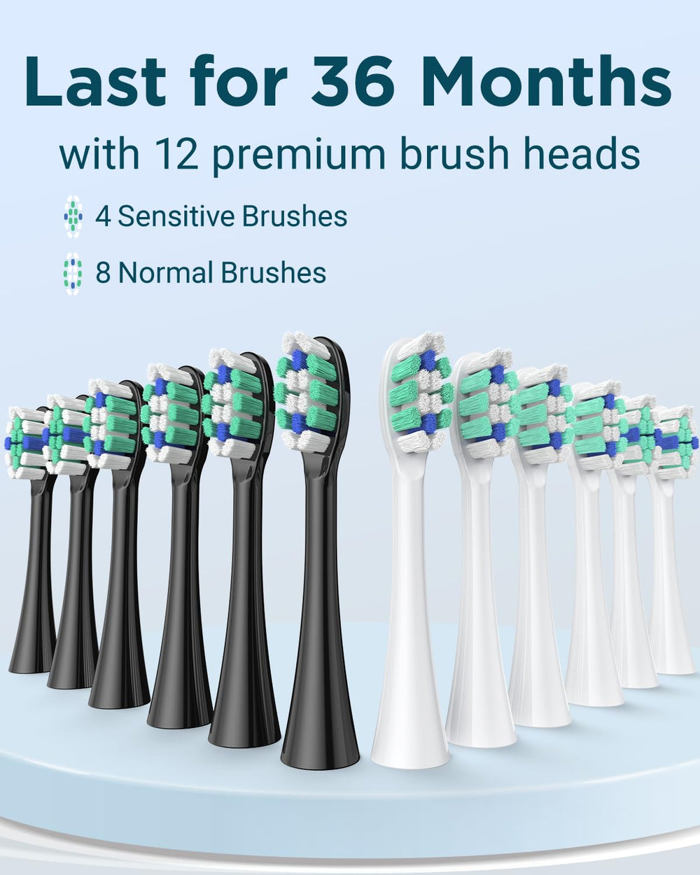 Side view of Rtauys toothbrush showing 5 brushing modes