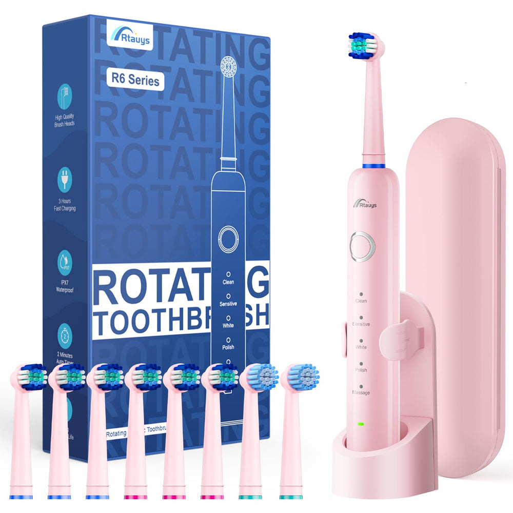 Rtauys R6 rotating electric toothbrush with handle