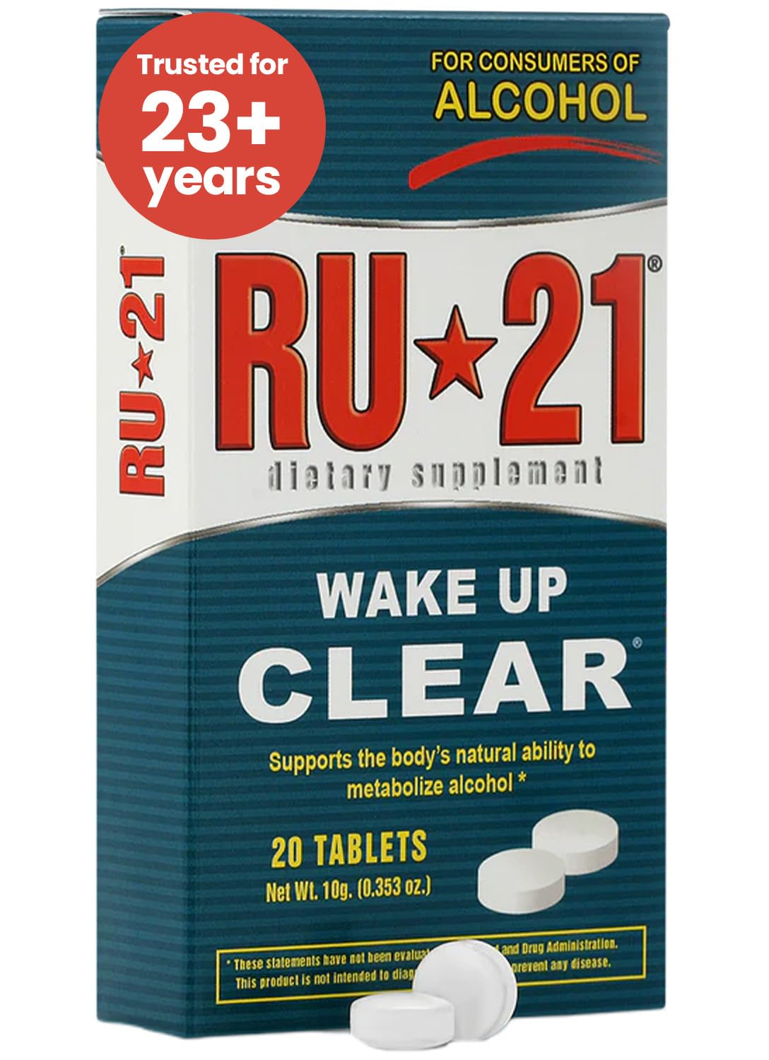 RU-21 bottle front view on white background