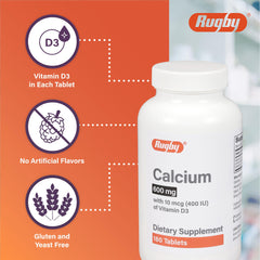 Label highlighting 600 mg calcium and 10 mcg (400 IU) Vitamin D3