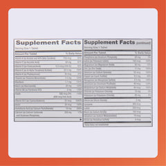 Nutrition facts label for Rugby CertaVite Senior
