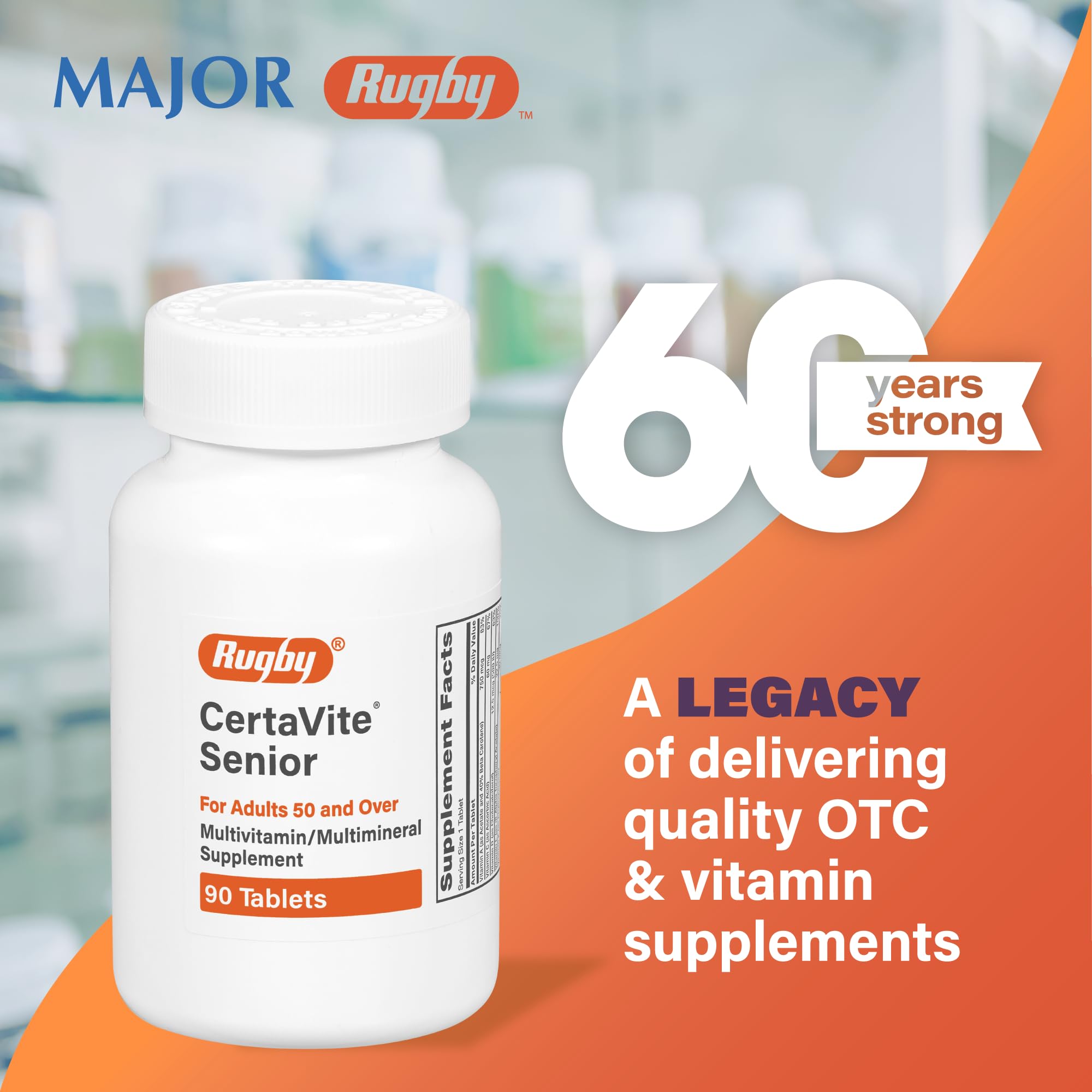 Rugby Laboratories branding with CertaVite Senior