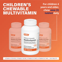Close-up of chewable vitamins showing orange and red colors