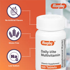 Rugby Daily-Vite label detailing vitamins