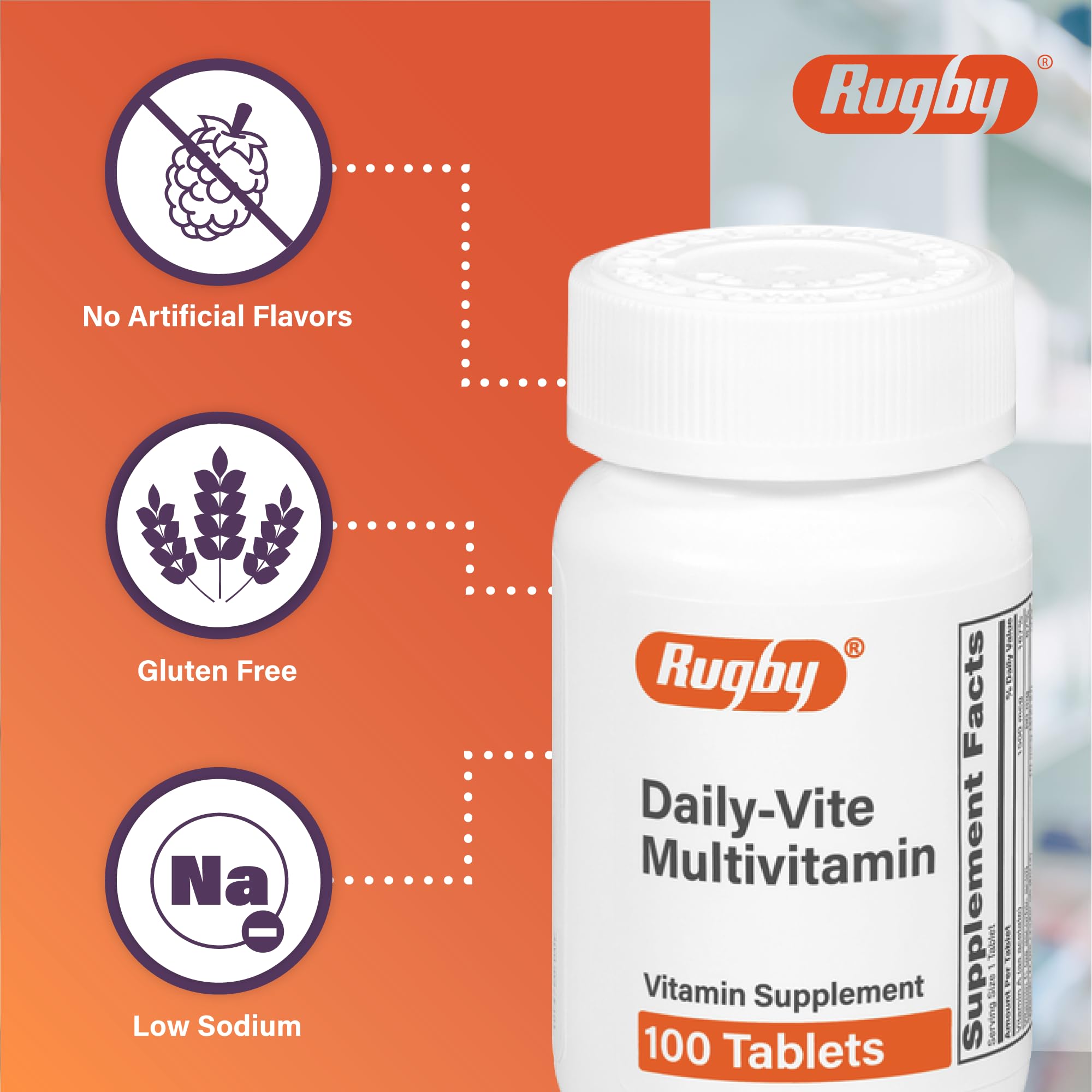 Graphic showing vitamins and minerals included in Rugby Daily-Vite
