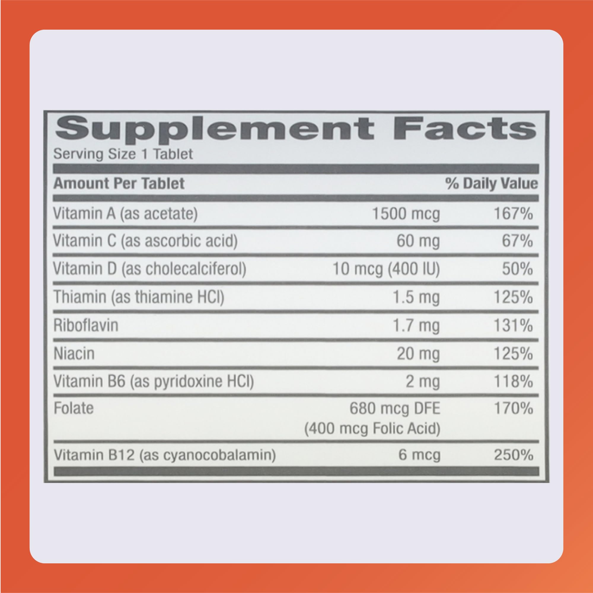 Close-up of Rugby Daily-Vite multivitamin tablets