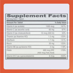 Close-up of Rugby Daily-Vite multivitamin tablets