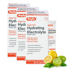 Front view of Rugby Sugar-Free Hydrating Electrolyte Powder Lemon-Lime sticks