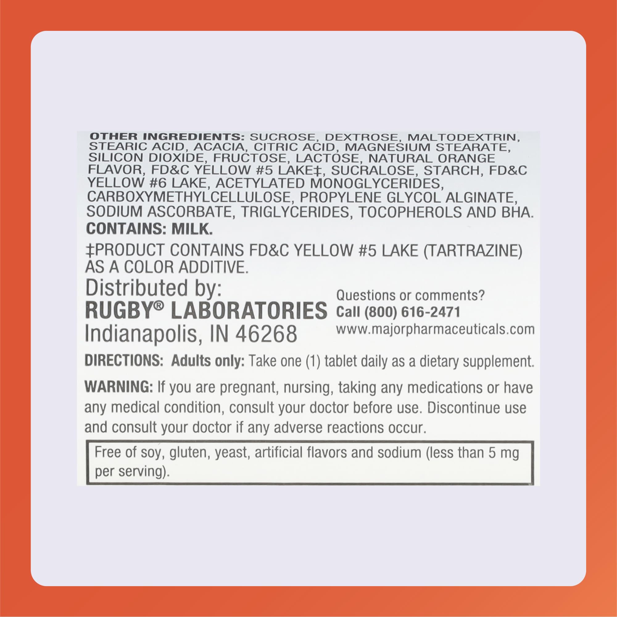 Rugby Laboratories quality standards and regulatory labeling