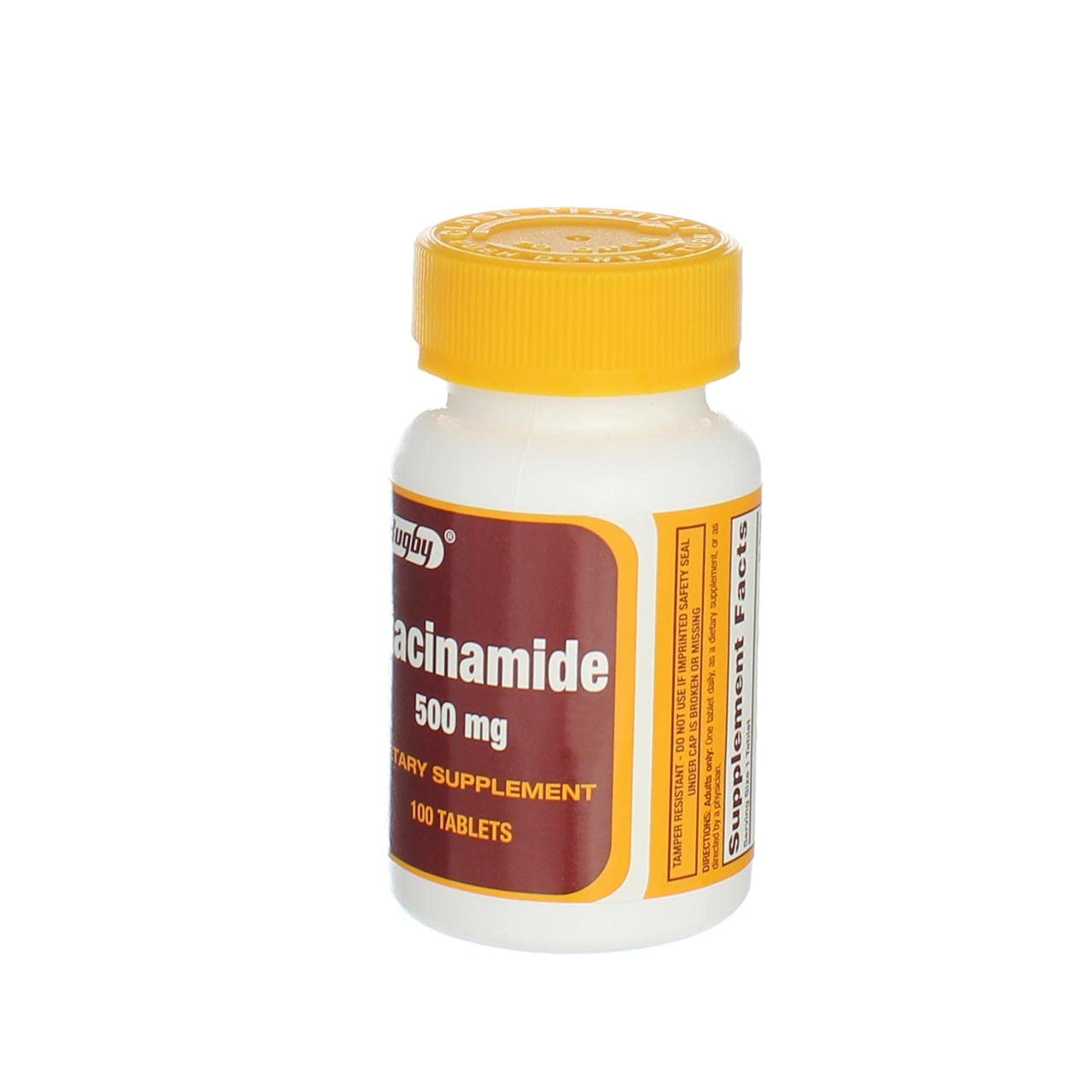 Nutrition facts panel for Rugby Niacinamide 500 mg