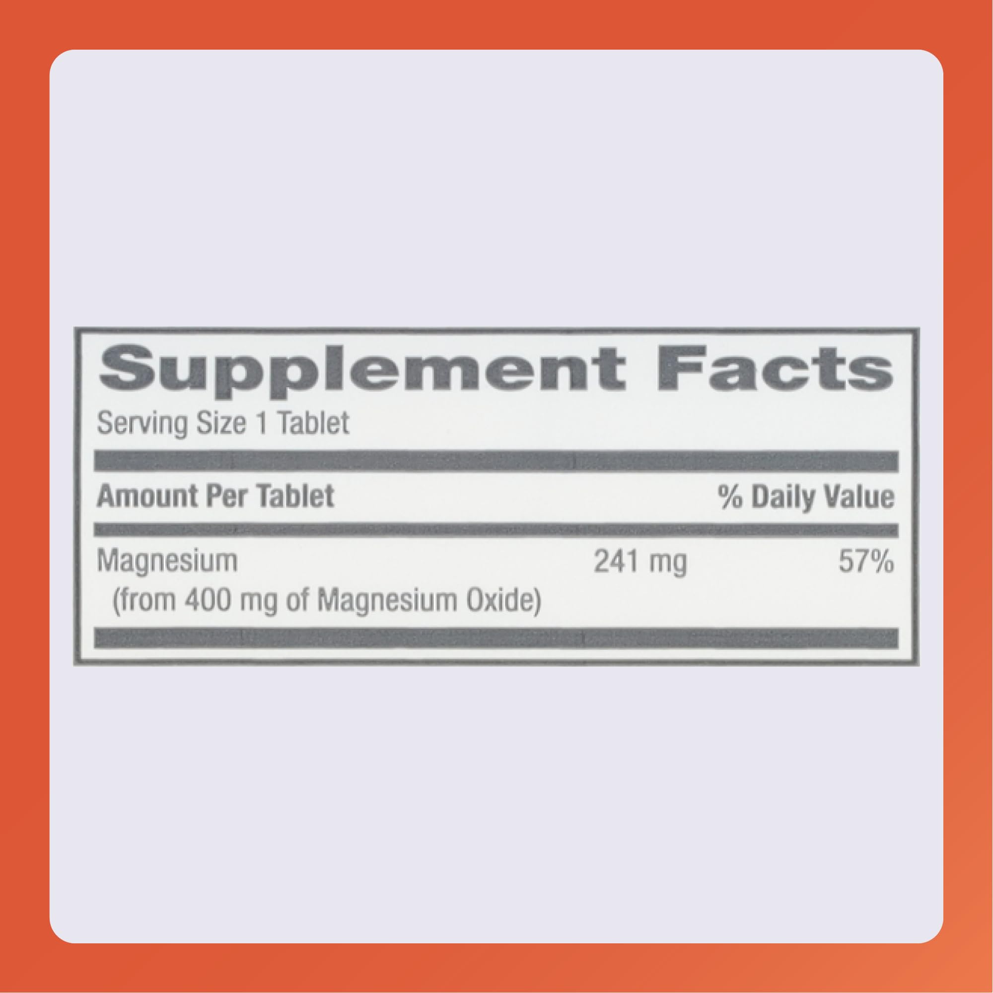 Gluten-free claim on Rugby Magnesium Oxide 400 mg tablets packaging