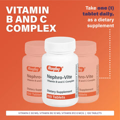 Close-up of Nephro-Vite Vitamin B and C Complex tablet