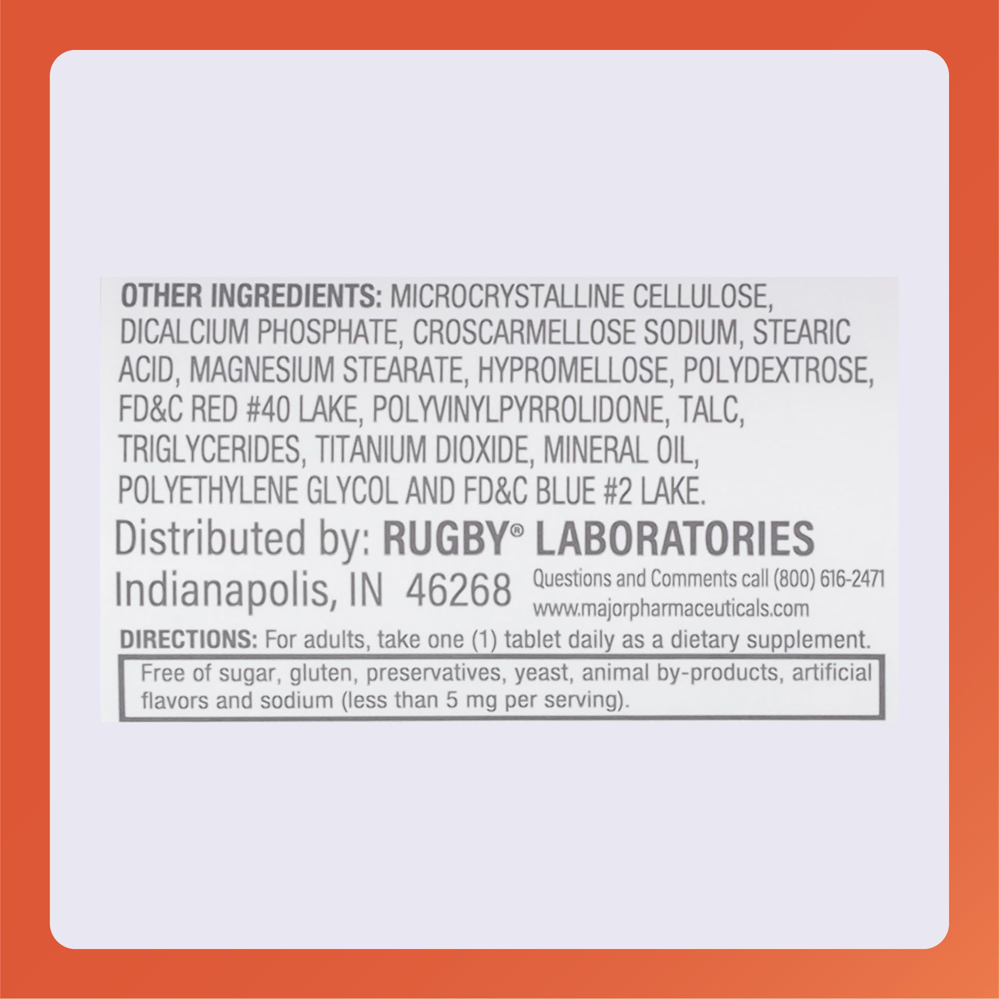 Dosage instruction: take 1 tablet daily for adults