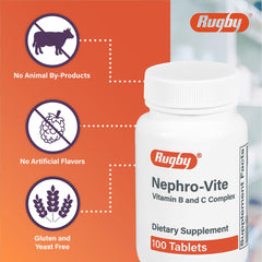 Rugby Nephro-Vite 100-count vitamin supplement three-pack packaging