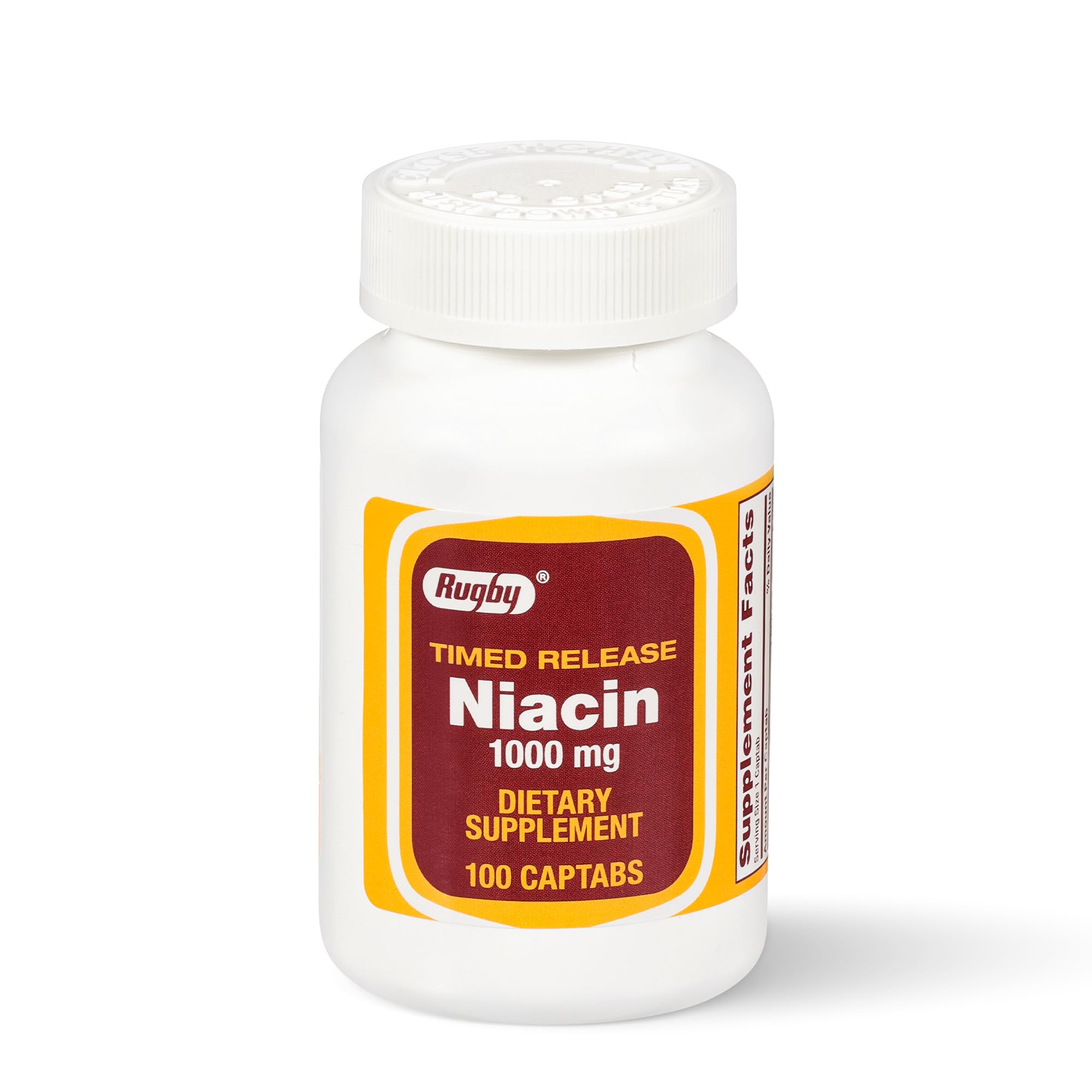 Rugby Niacin 1000mg timed-release bottle