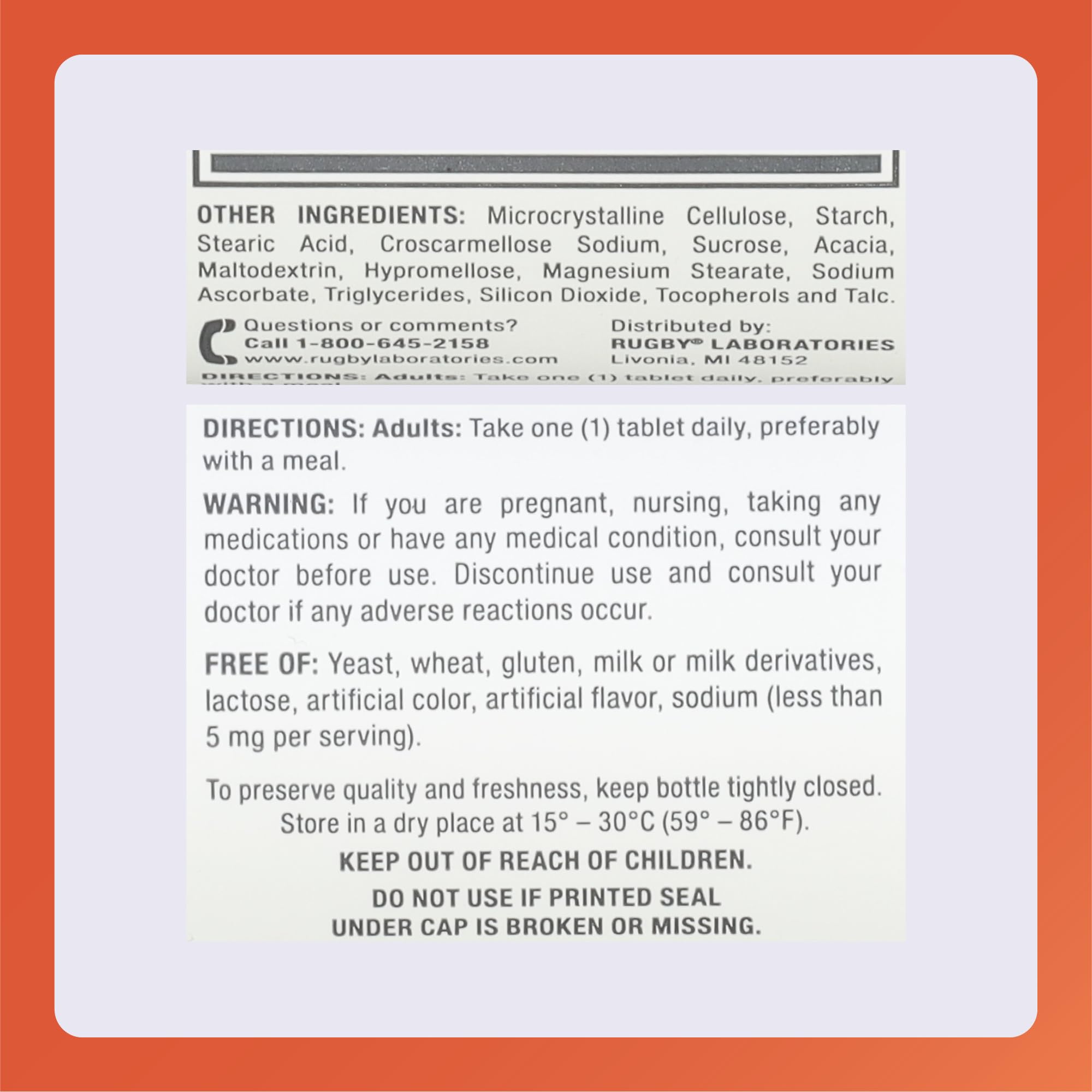 Rugby Laboratories branding on the bottle