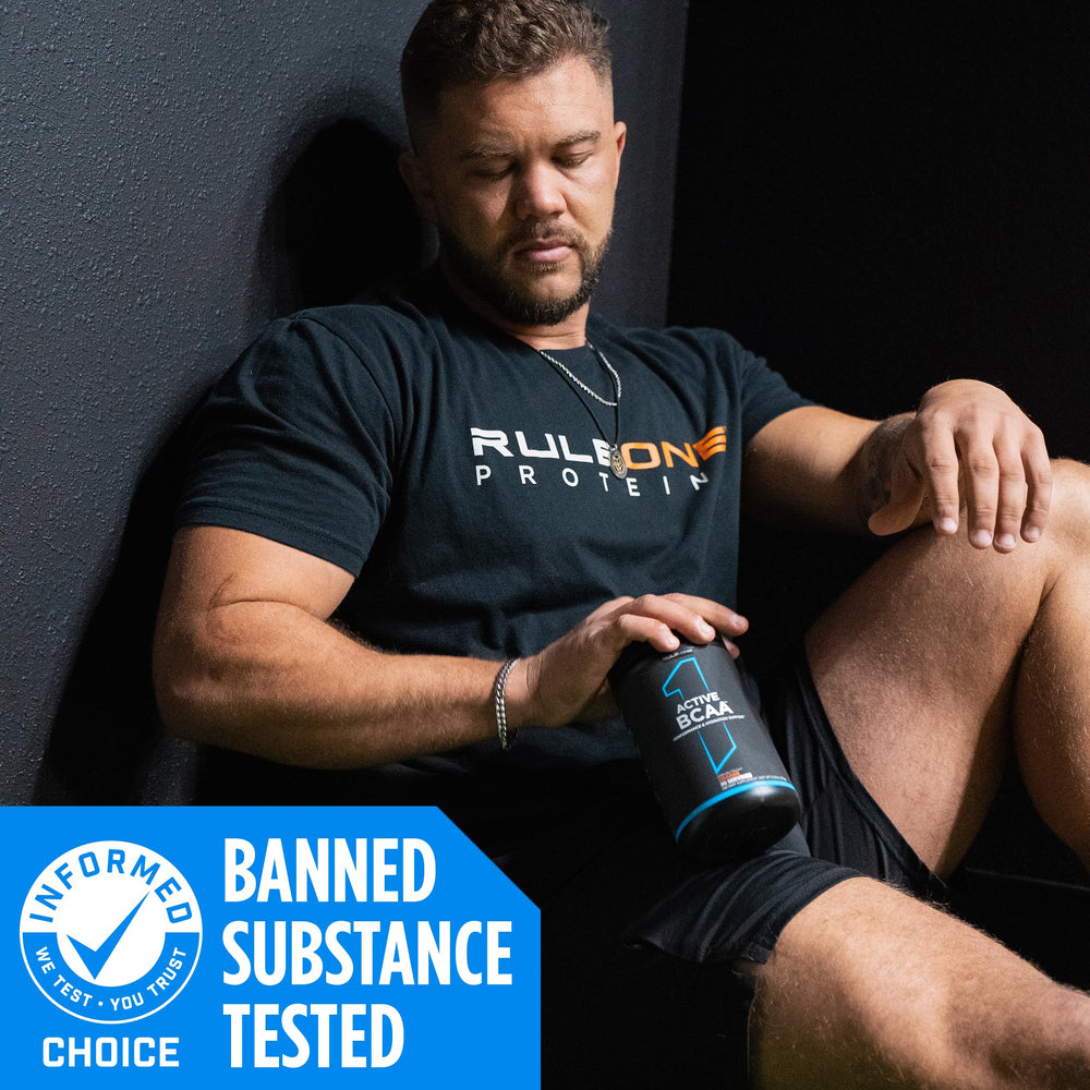 On-the-go use of Rule 1 Active BCAA in a shaker bottle